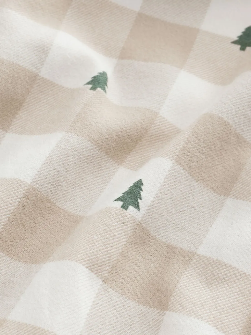 Neutral Check Matching Family Christmas Button Through Pyjamas