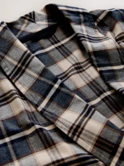Neutral Check Woven Dressing Gown