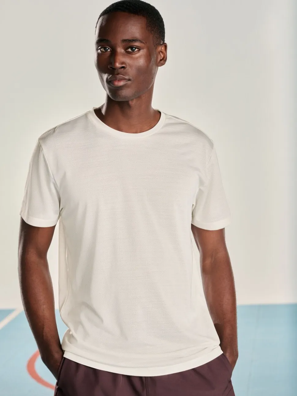 Neutral Ecru Short Sleeve Tee Active Gym Training Top