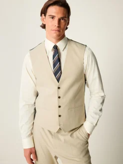 Neutral Flannel Suit Waistcoat