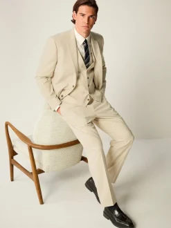 Neutral Flannel Suit Waistcoat