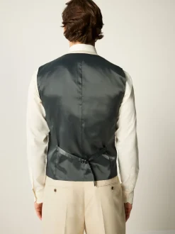 Neutral Flannel Suit Waistcoat
