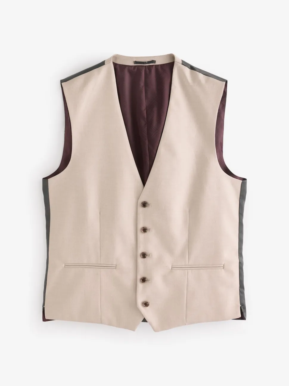 Neutral Flannel Suit Waistcoat