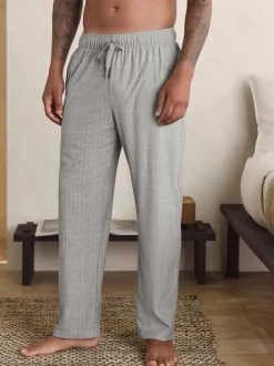 Neutral Herringbone Motionflex Cosy Open Hem Pyjama Bottoms
