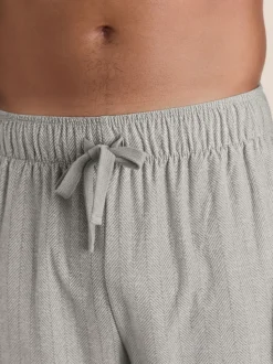 Neutral Herringbone Motionflex Cosy Open Hem Pyjama Bottoms