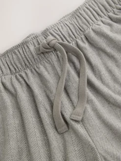 Neutral Herringbone Motionflex Cosy Open Hem Pyjama Bottoms