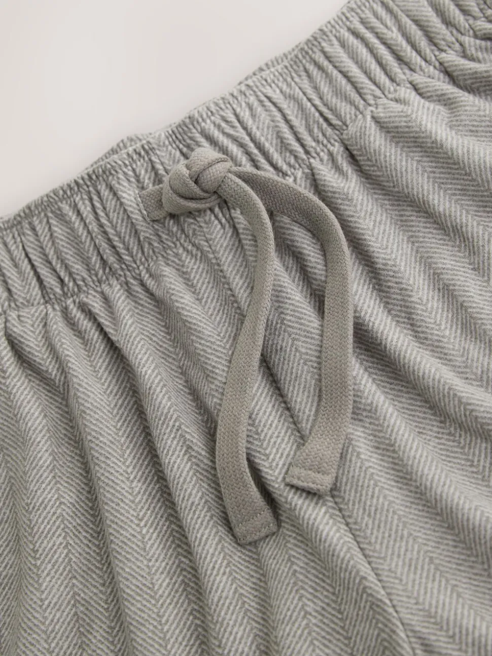 Neutral Herringbone Motionflex Cosy Open Hem Pyjama Bottoms