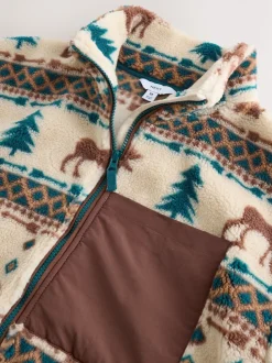 Neutral Matching Family Borg Zip Through Fleece