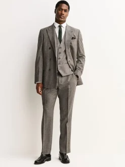 Neutral Merino Wool Blend Suit Waistcoat
