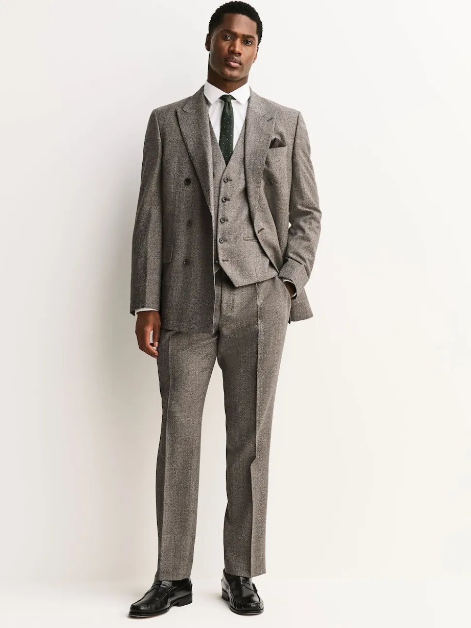 Neutral Merino Wool Blend Suit Waistcoat