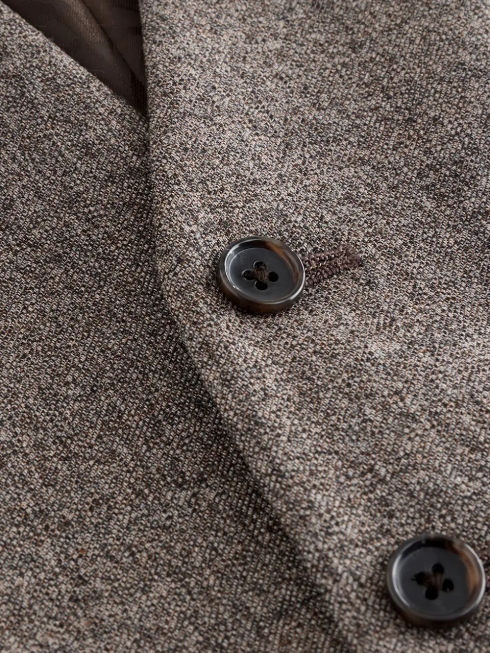 Neutral Merino Wool Blend Suit Waistcoat