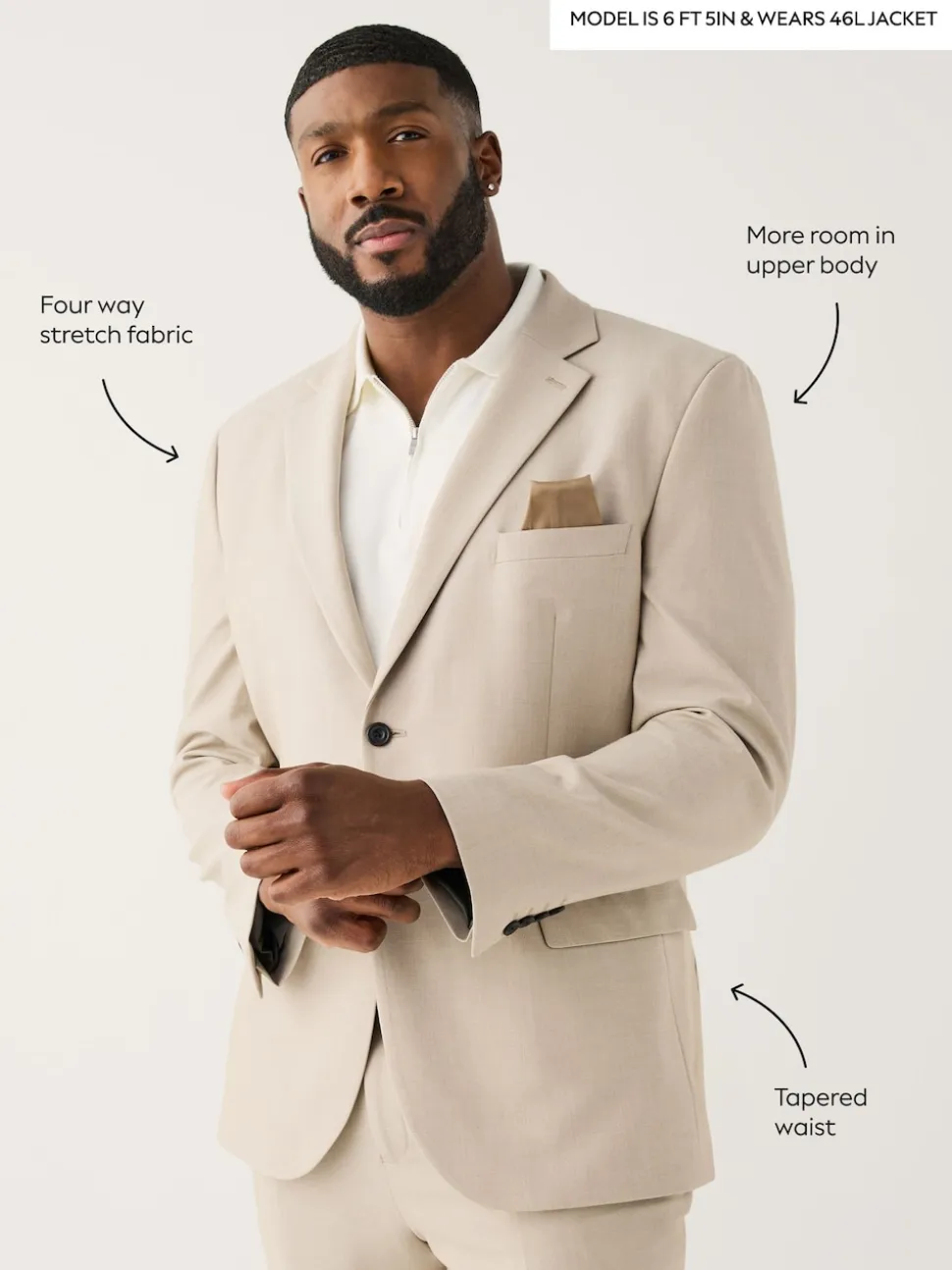 Neutral Muscle Fit Motionflex Stretch Suit Jacket