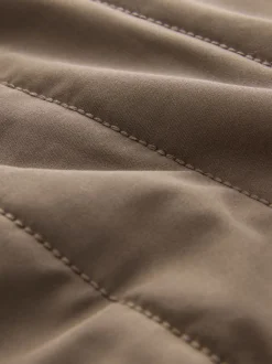 Neutral Non-Hooded Hybrid Full Zip Jacket