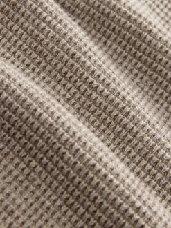 Neutral Plain N.Premium Regular Fit Cotton Rich Textured Premium Quarter Zip Jumper