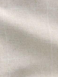 Neutral Regular Fit Linen Blend Check Suit Jacket