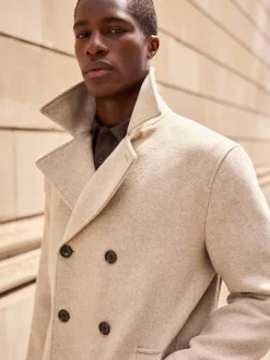 Neutral Regular Fit N.Premium Soft Touch Peacoat with Wool