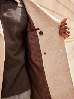 Neutral Regular Fit N.Premium Soft Touch Peacoat with Wool