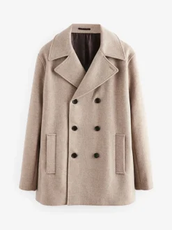 Neutral Regular Fit N.Premium Soft Touch Peacoat with Wool