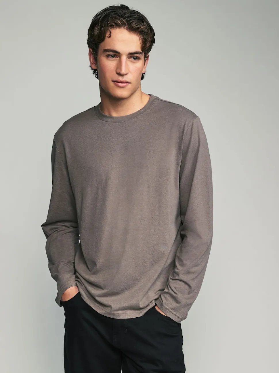 Neutral Regular Fit Regular Fit Long Sleeve 100% Cotton T-Shirts 5 Pack