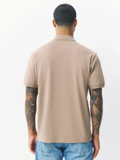 Neutral Regular Fit Short Sleeve Pique Polo Shirt