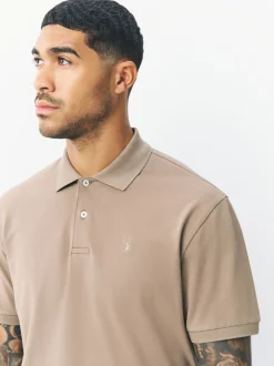 Neutral Regular Fit Short Sleeve Pique Polo Shirt