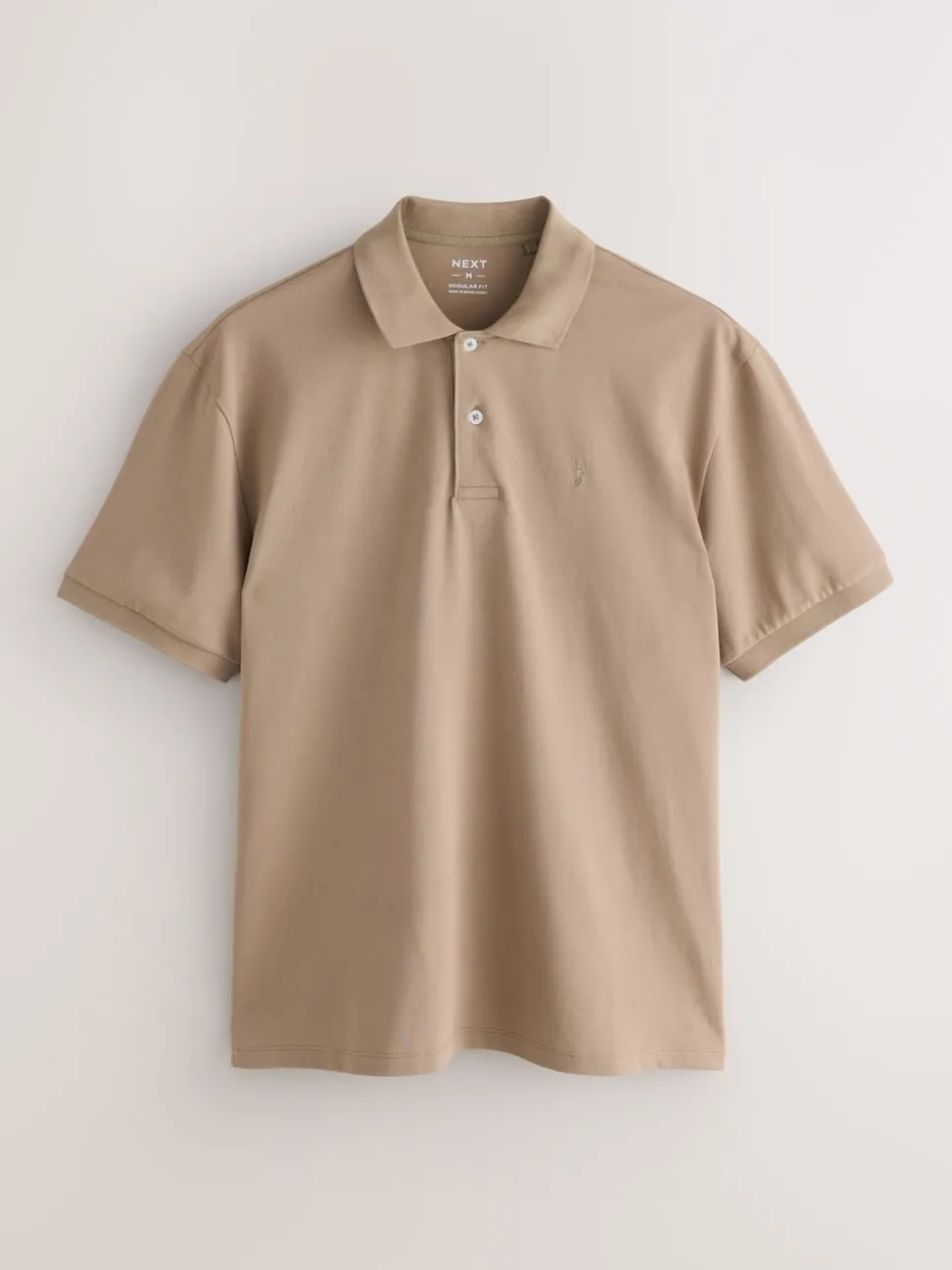 Neutral Regular Fit Short Sleeve Pique Polo Shirt