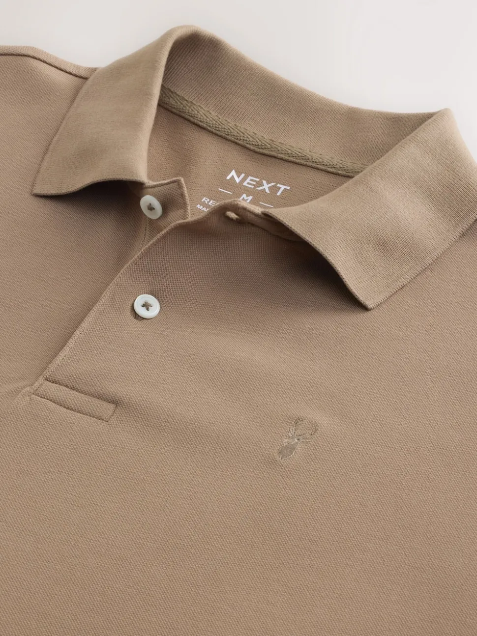Neutral Regular Fit Short Sleeve Pique Polo Shirt