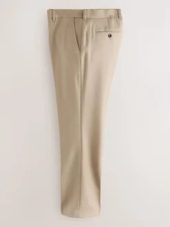 Neutral Regular Fit Signature 100% Wool Trousers With Motion Flex Waistband