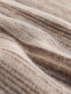 Neutral Regular Fit Stripe Crew Neck Jumper with Wool