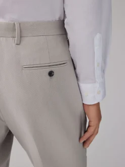 Neutral Regular Fit Textured Suit Trousers