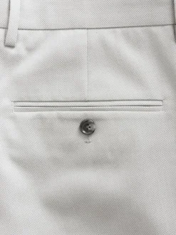 Neutral Regular Fit Textured Suit Trousers