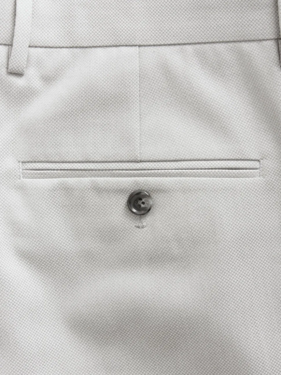 Neutral Regular Fit Textured Suit Trousers