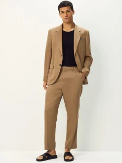 Neutral Relaxed Fit Lyocell Suit Jacket