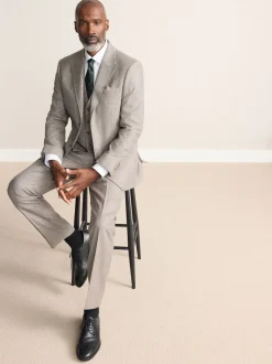 Neutral Signature Marzotto 100% Italian Wool Check Suit Waistcoat