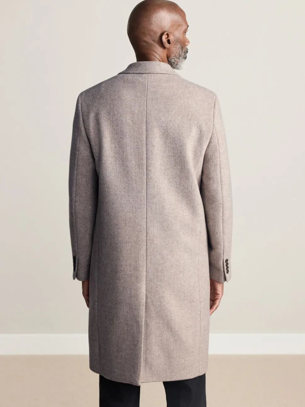 Neutral Signature Soft Touch Wool Rich Italian Fabric Epsom Overcoat With Cashmere