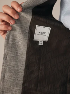 Neutral Slim Fit Check Suit Waistcoat