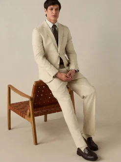 Neutral Slim Fit Cotton TENCEL™ Suit Jacket