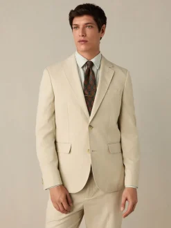 Neutral Slim Fit Cotton TENCEL™ Suit Jacket