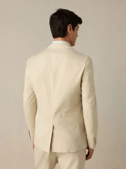 Neutral Slim Fit Cotton TENCEL™ Suit Jacket