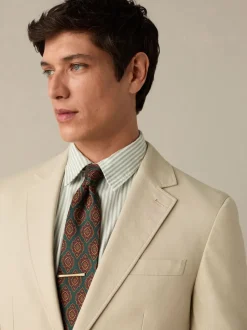 Neutral Slim Fit Cotton TENCEL™ Suit Jacket
