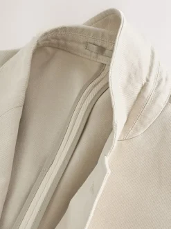Neutral Slim Fit Cotton TENCEL™ Suit Jacket