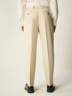 Neutral Slim Fit Flannel Suit Trousers