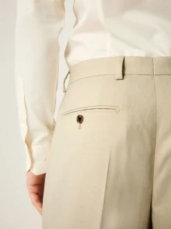 Neutral Slim Fit Flannel Suit Trousers