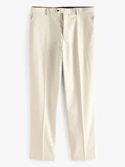 Neutral Slim Fit Flannel Suit Trousers