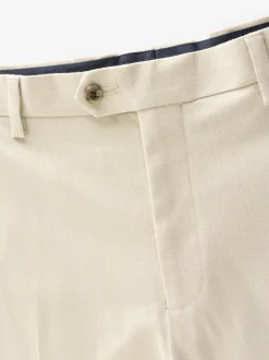 Neutral Slim Fit Flannel Suit Trousers