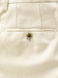 Neutral Slim Fit Flannel Suit Trousers
