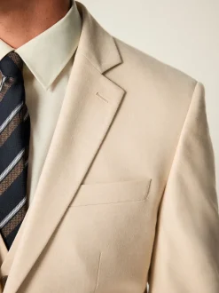 Neutral Slim Fit Flannel Suit Jacket