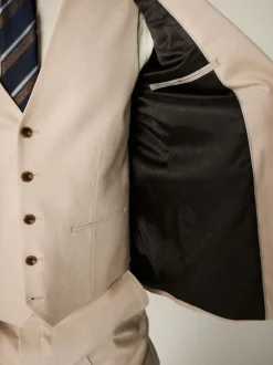 Neutral Slim Fit Flannel Suit Jacket
