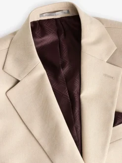 Neutral Slim Fit Flannel Suit Jacket