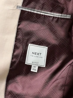 Neutral Slim Fit Flannel Suit Jacket